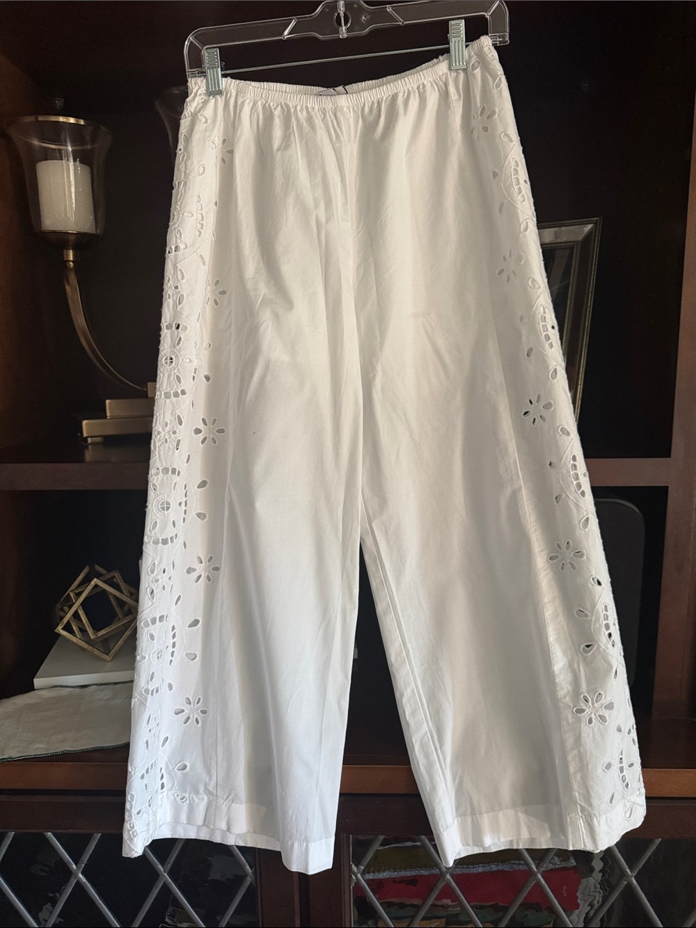 a new day White Eyelet Wide-Leg Pants